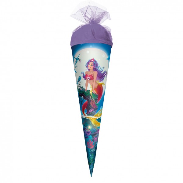 Schultüte Magische Meerjungfrau 50 cm Tüllverschluss lila