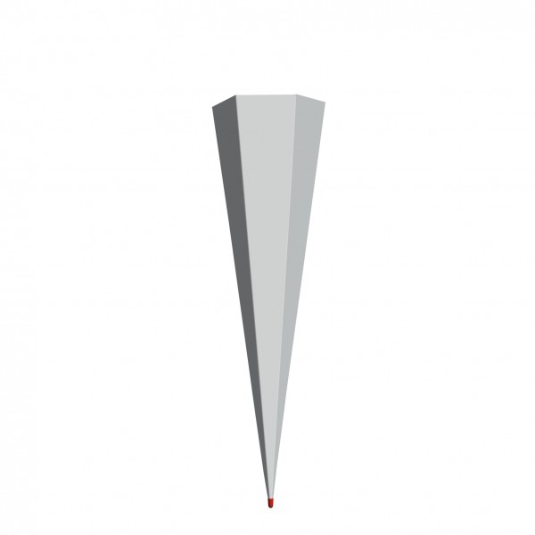 Rohling grau, ohne Verschluss, 85 cm, eckig, Rot(h)-Spitze