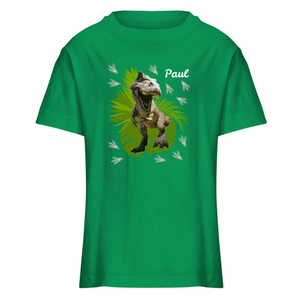 Kinder T-Shirt Tyrannosaurus, kelly green - (118-128)