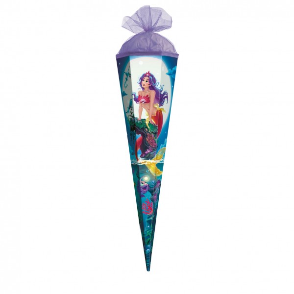 Schultüte Magische Meerjungfrau 50 cm Tüllverschluss lila