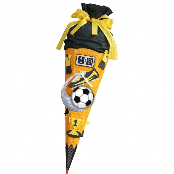 Bastelset Schultüte groß 68cm, Soccer gelb