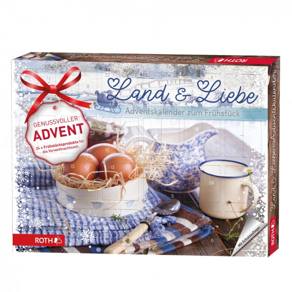 Land & Liebe-Adventskalender zum Frühstück mit 24 Frühstücks- und Genussartikeln