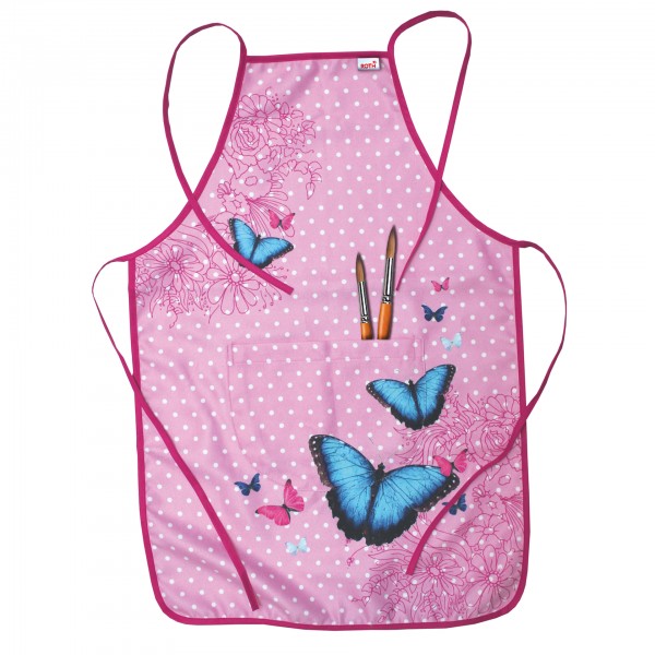 Kinderschürze, ca. 40x60 cm, zum Malen und Basteln, 100% Polyester, Butterfly