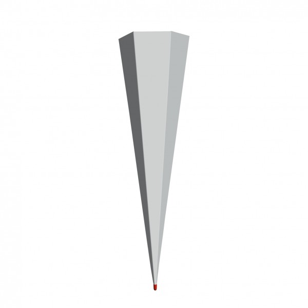 Rohling grau, ohne Verschluss, 100 cm, eckig, Rot(h)-Spitze