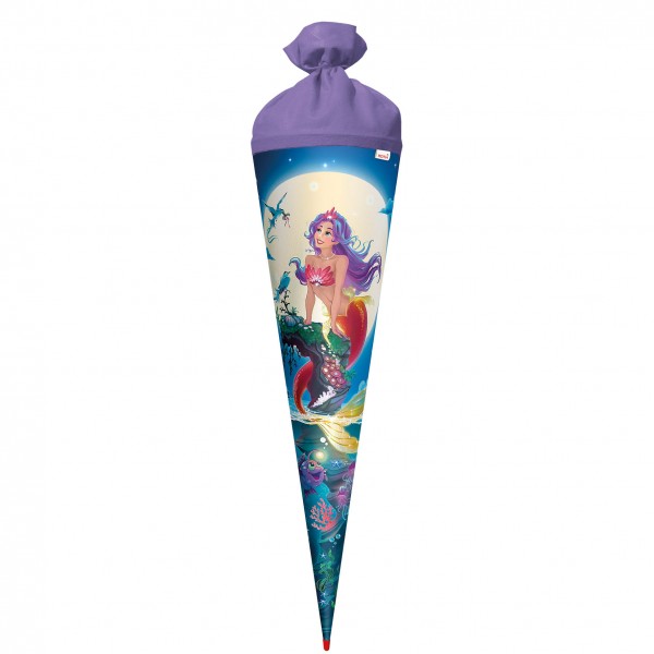 Schultüte Magische Meerjungfrau mit Folieneffekt 70 cm Filzverschluss lila
