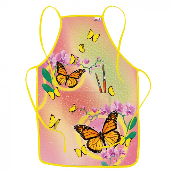 Kinderschürze, ca. 40x60 cm, zum Malen und Basteln, 100% Polyester, Schmetterling